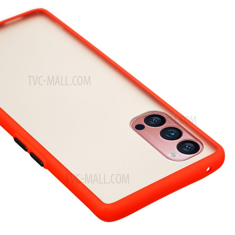 Matte Skin Drop-resistant PC + TPU Protection Cover for Oppo Reno4 Pro 5G - Red-5
