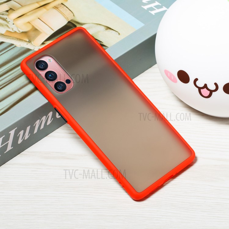 Matte Skin Drop-resistant PC + TPU Protection Cover for Oppo Reno4 Pro 5G - Red-7