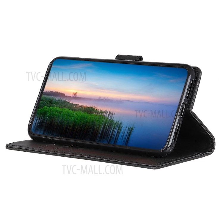 Matte Skin Leder Stand Hülle Mit Kartenschlitzen Für Oppo Reno3 5G / Finden Sie X2 Lite - Schwarz