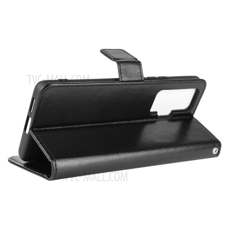 Crazy Horse Wallet Stand Leather Phone Shell for vivo X50 Pro - Black-6