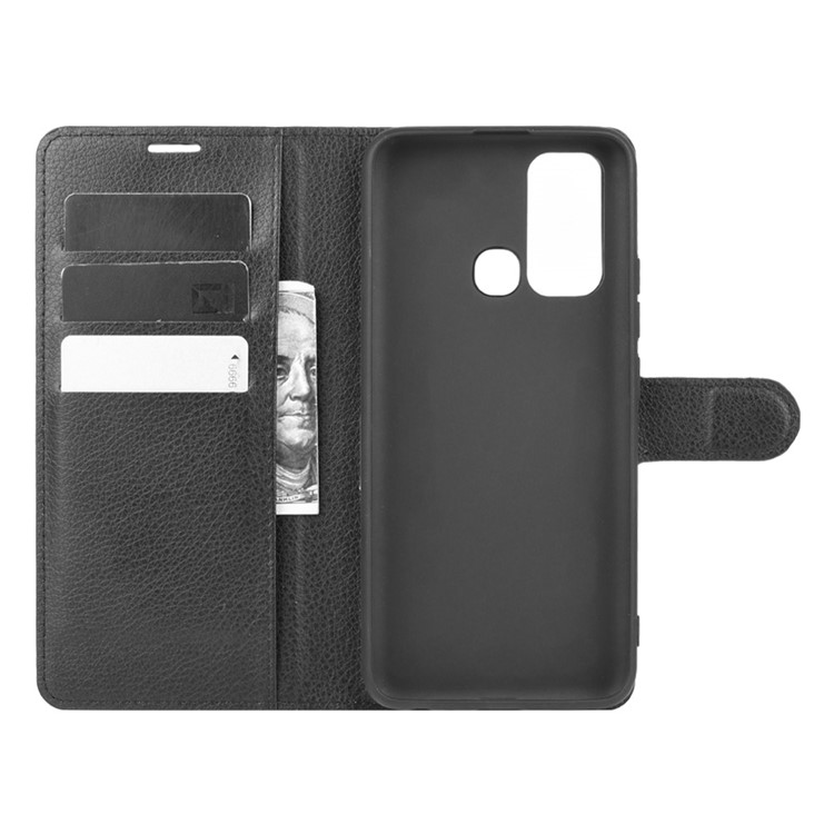 Litchi Texture Wallet Stand Leather Shell Cover for vivo Y50 / vivo Y30 - Black-3