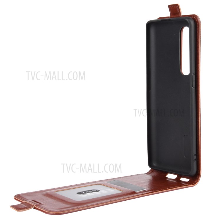 Fou Peau De Cheval Verticale Coquille En Cuir Flip Pour OPPO Trouver X2 Pro - Marron-6