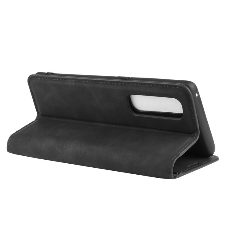 Coquille Tactile Cuir Bascule Absorbé Auto-élégante Et Soyeuse Pour OPPO Trouver X2 Pro - Noir-4