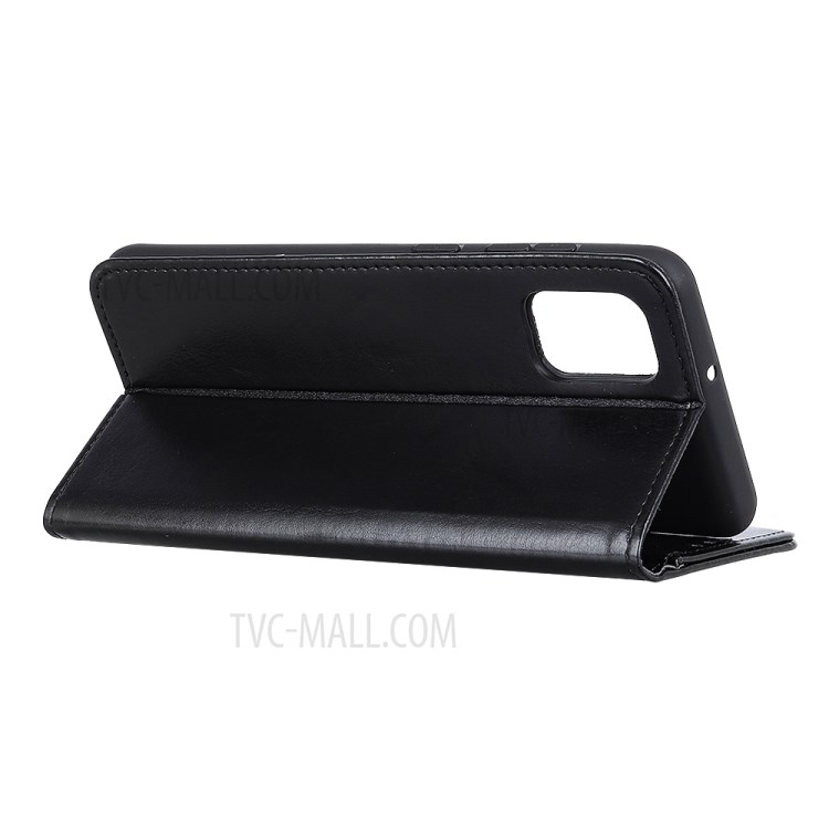 Crazy Horse Skin Leather Wallet Stand Case for Realme C11 - Black-4