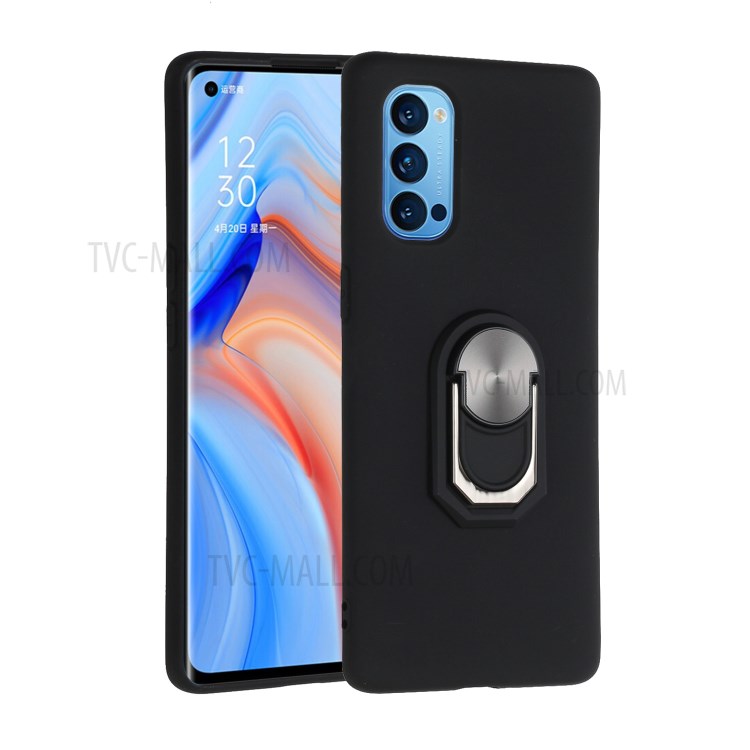 Béquille Doux Couvercle Du Boîtier De Téléphone Avec Une Feuille De Support Magnétique Pour Des OPPO 5G - Noir-1