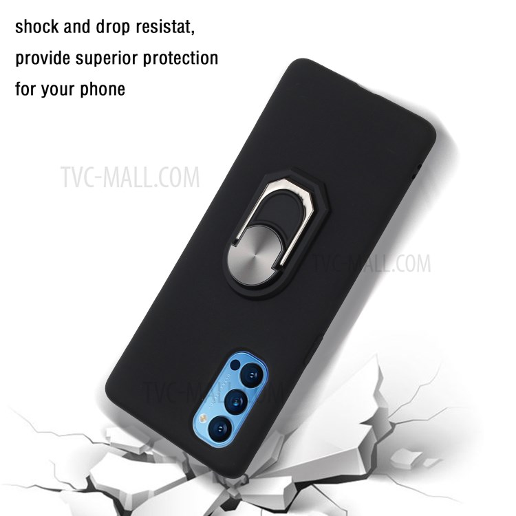 Béquille Doux Couvercle Du Boîtier De Téléphone Avec Une Feuille De Support Magnétique Pour Des OPPO 5G - Noir-2