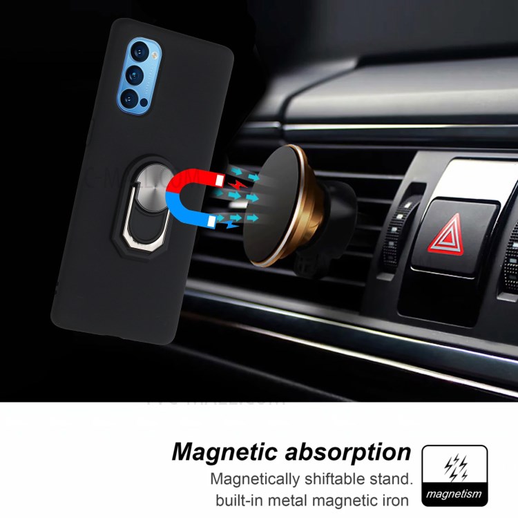 Béquille Doux Couvercle Du Boîtier De Téléphone Avec Une Feuille De Support Magnétique Pour Des OPPO 5G - Noir-4