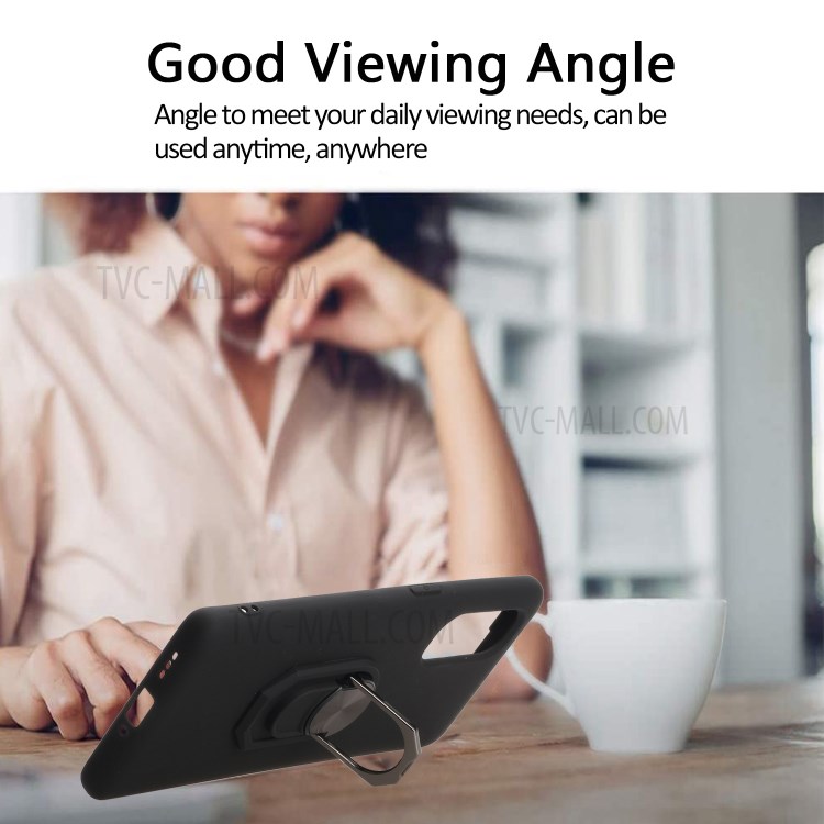 Béquille Doux Couvercle Du Boîtier De Téléphone Avec Une Feuille De Support Magnétique Pour Des OPPO 5G - Noir-6