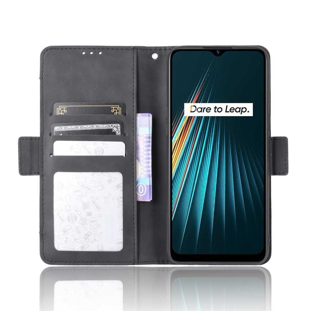 De Cartões Múltiplos De Ranhuras Caso Suporte Do Telefone Estande Carteira Para Reyno 5 / Reyno 5s / Reyno 5i / Reyno C3 (com Sensor De Impressão Digital) / Reyno 6i - Preto-6