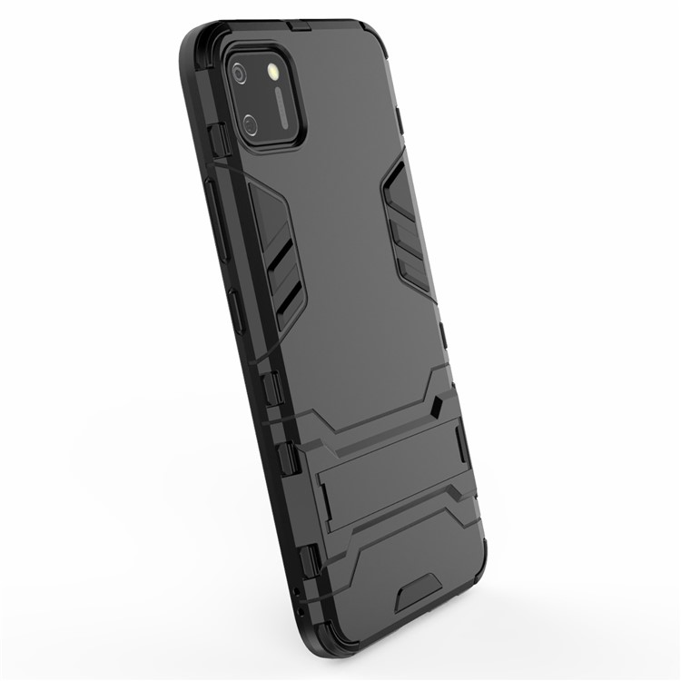 Plastic + TPU Hybrid Case with Kickstand for Realme C11 - Black-5