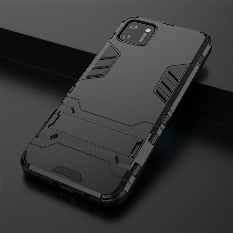 Plastic + TPU Hybrid Case with Kickstand for Realme C11 - Black-8