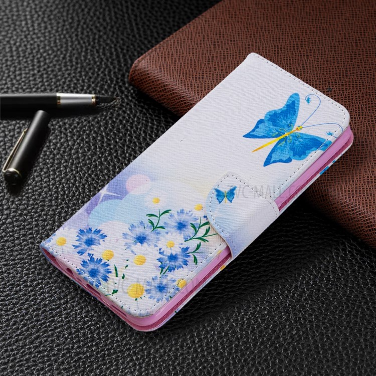 Printing Skin Shell Leather Phone Cover for Oppo A5 (2020)/A9 (2020)/A11x - Feather Pattern-10