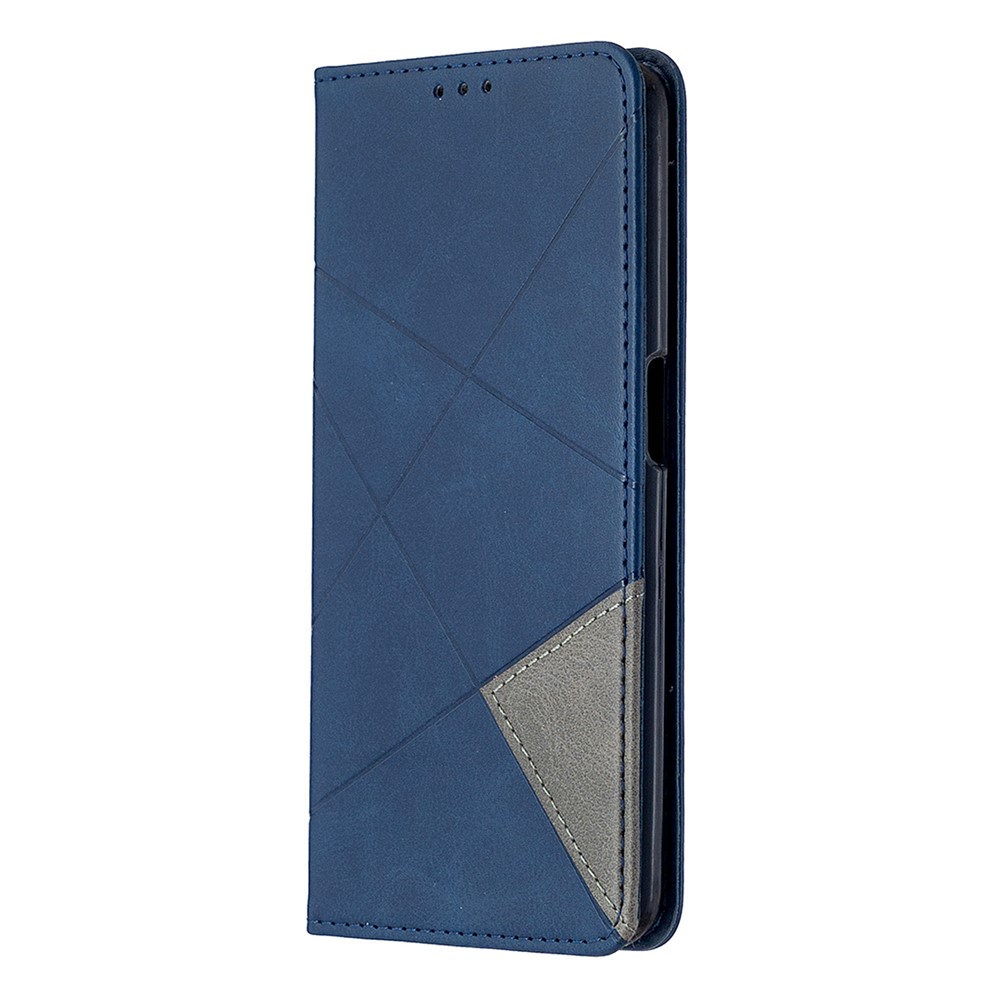 Geometric Pattern Leather Stand Case with Card Slots for OPPO A72/A52/A92 - Blue-2