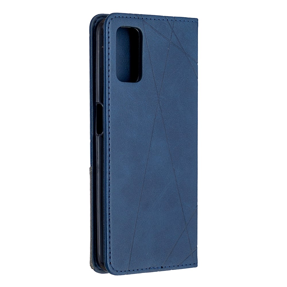 Geometric Pattern Leather Stand Case with Card Slots for OPPO A72/A52/A92 - Blue-3