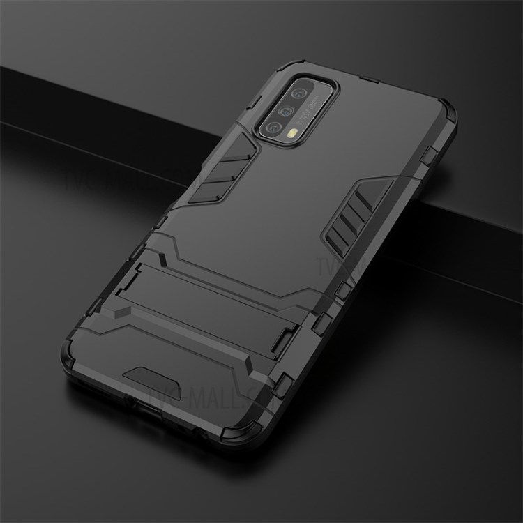 2 in 1 PC + TPU Protective Cover with Kickstand for vivo iQOO Z1x - Black-9