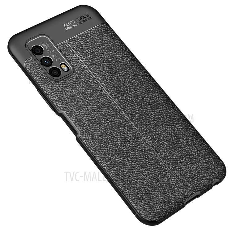 Litchi Grain Soft TPU Back Cover for vivo Z1x - Black-2