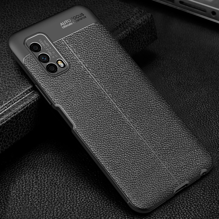 Litchi Grain Soft TPU Back Cover for vivo Z1x - Black-3