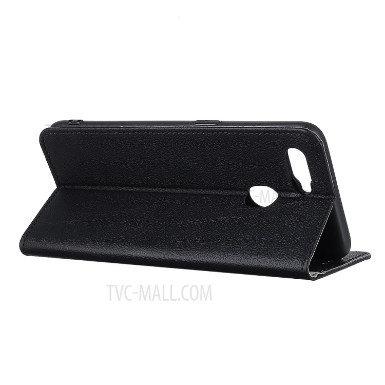 Magnetic Leather Stand Case for OPPO A7 - Black-3