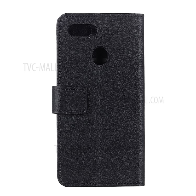 Magnetic Leather Stand Case for OPPO A7 - Black-4