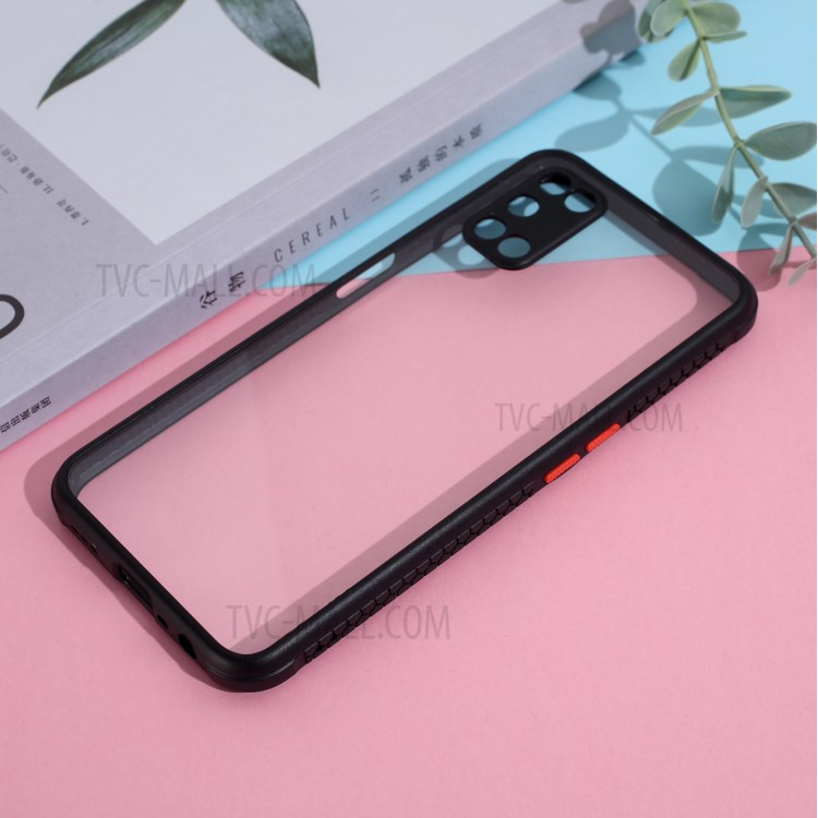 Plastic + TPU Hybrid Case for OPPO A52 - Black-4