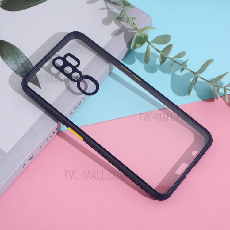 Protective Case Clear PC + TPU Hybrid Cell Phone Cover for OPPO A9 (2020)/A11x - Dark Blue-1