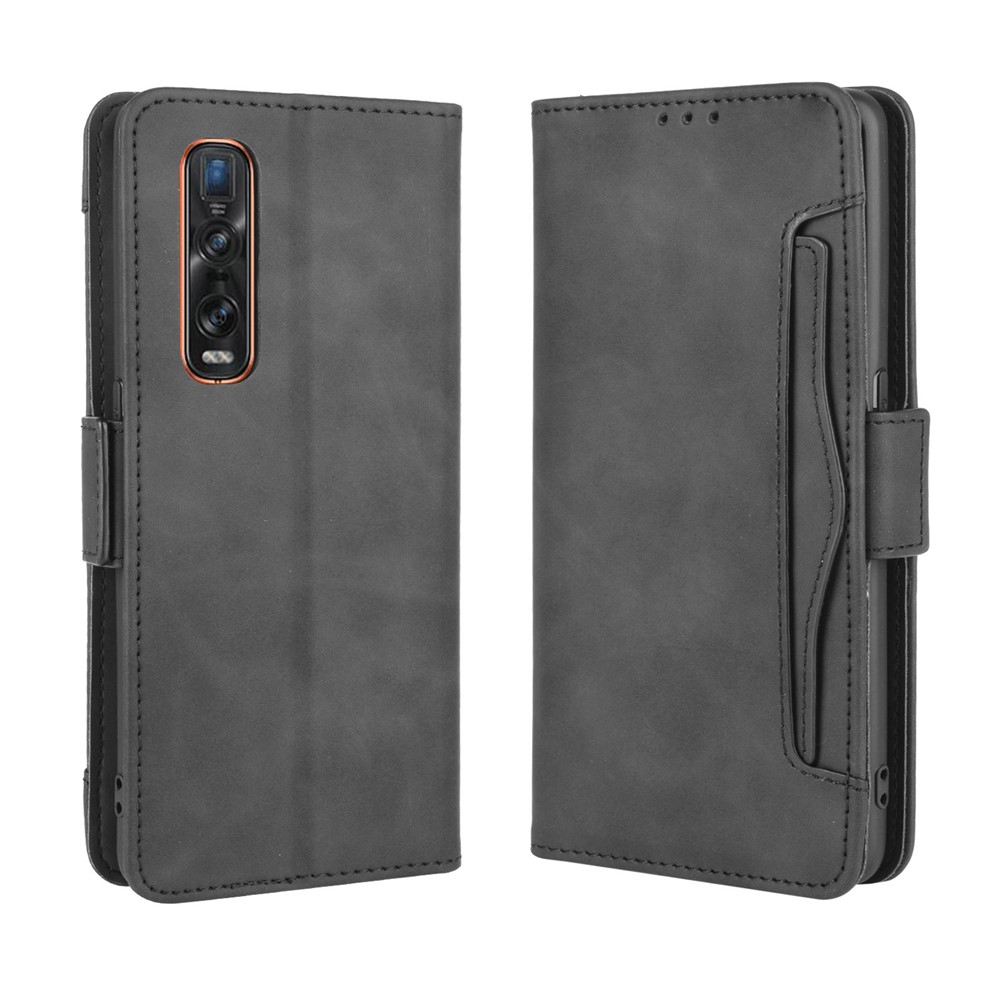 Wallet Stand Flip Leather Phone Cover for Oppo Find X2 Pro - Black-2