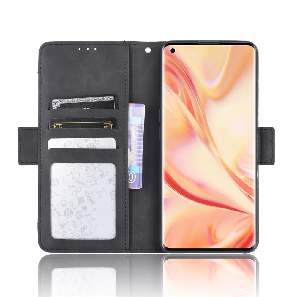 Cubierta de Teléfono de Cuero Flip de Billetera Para Oppo Find X2 Pro - Negro