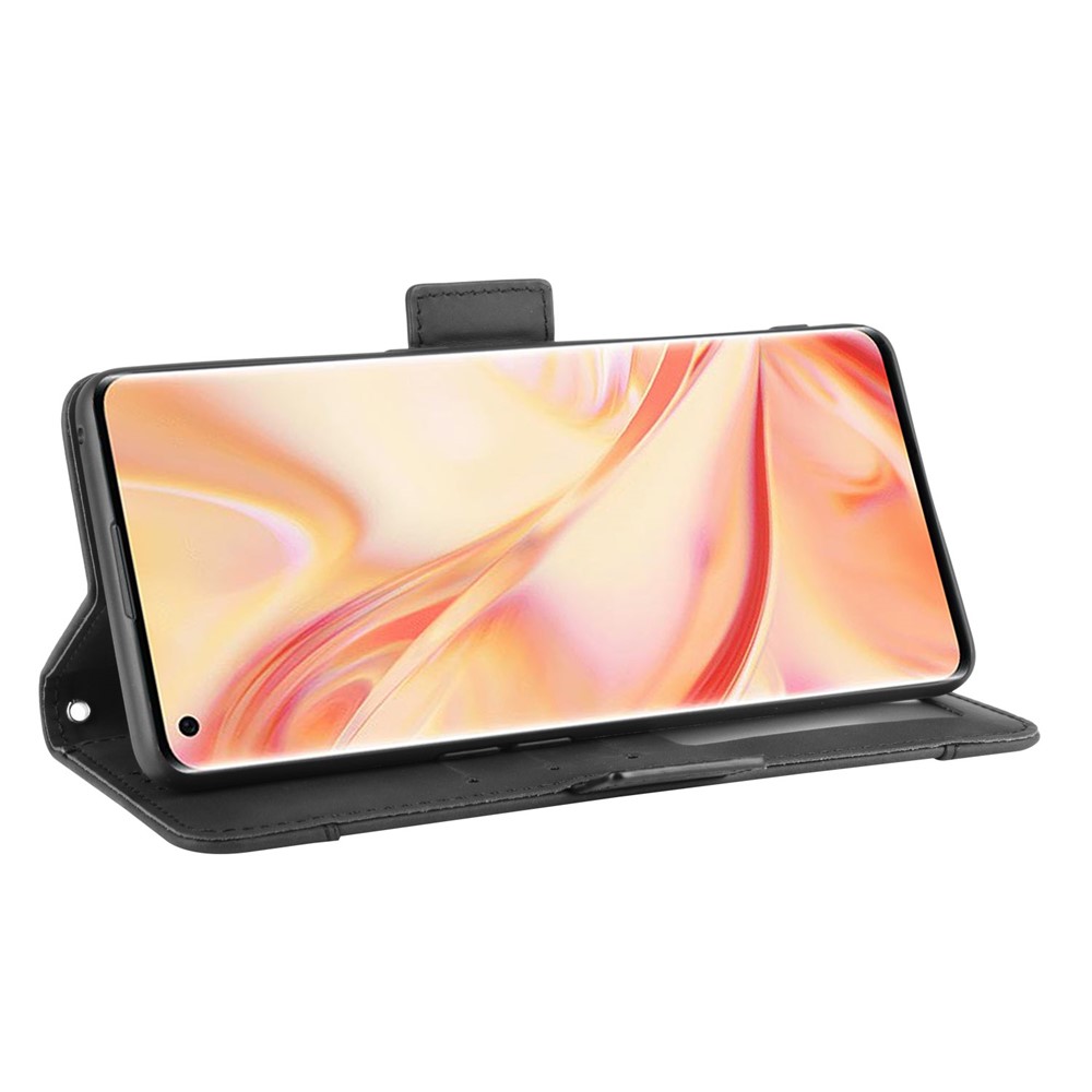 Wallet Stand Flip Leather Phone Cover for Oppo Find X2 Pro - Black-7