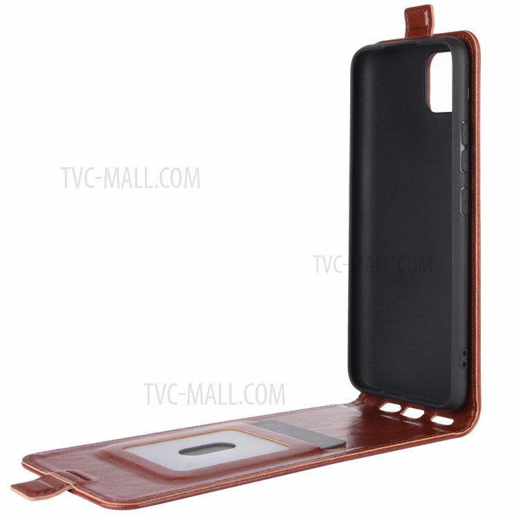 Crazy Horse Vertical Flip Leather Phone Shell for Realme C11 - Brown-6