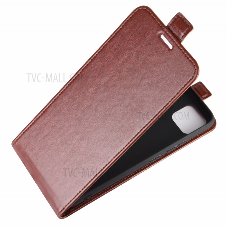 Crazy Horse Vertical Flip Leather Phone Shell for Realme C11 - Brown-8