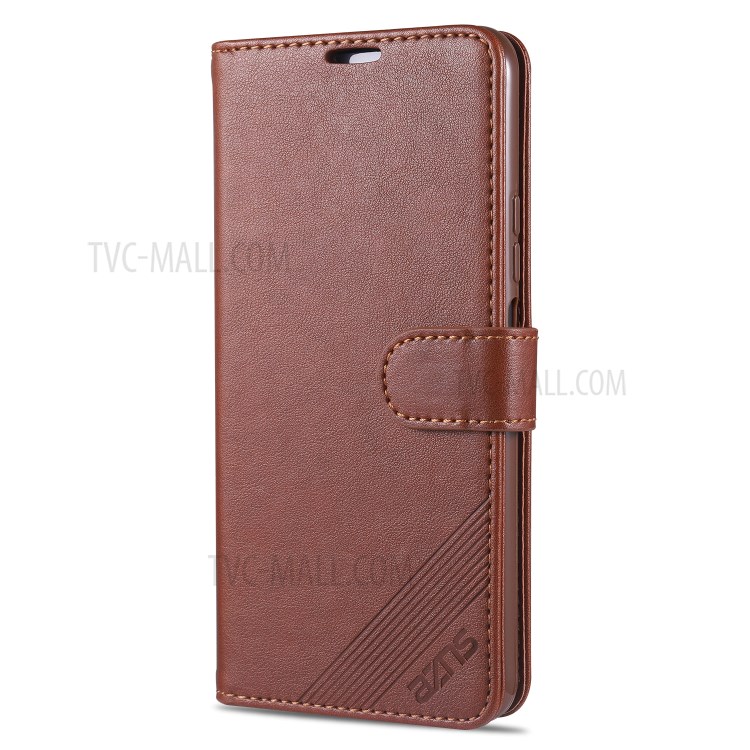 AZNS Phone Shell Leather Stand Cover Shell for Vivo Y70s / V200A / Y51s - Brown-2