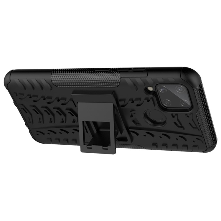 Cool Tyre PC + TPU Hybrid Shell with Kickstand Cover for Realme C15/C11 - Black-6