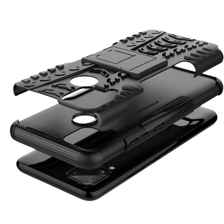 Cool Tyre PC + TPU Hybrid Shell with Kickstand Cover for Realme C15/C11 - Black-7