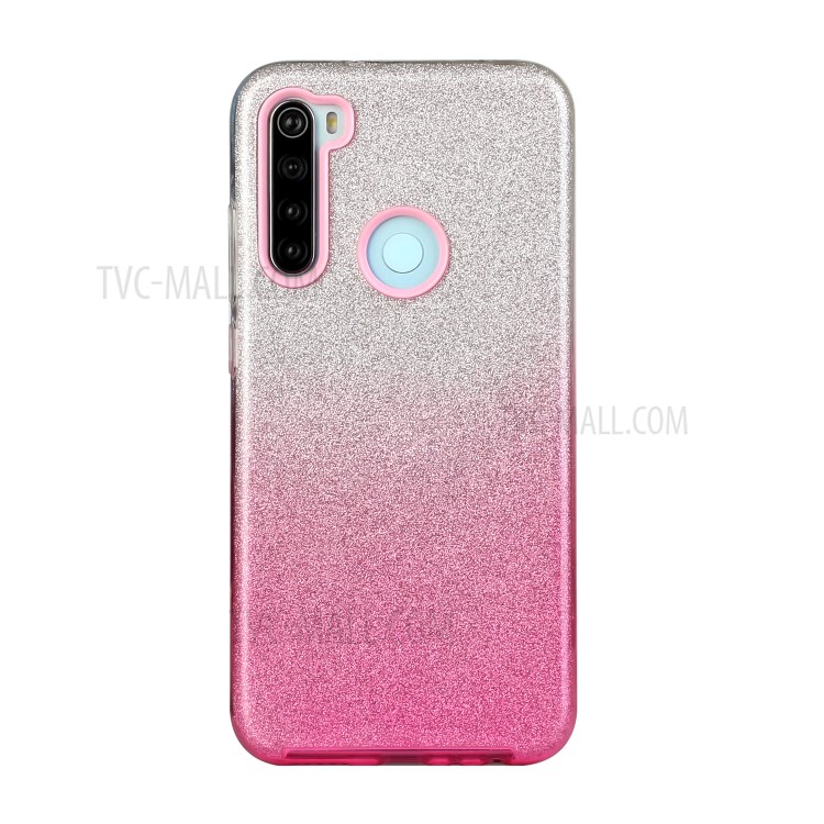 Gradient Color Glittery Powder PC+TPU Hybrid Back Case for OPPO Realme 5 - Pink-1