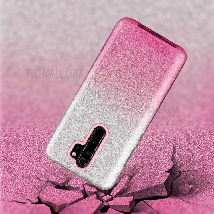 Gradient Color Glittery Powder PC+TPU Hybrid Back Case for OPPO A5 (2020)/A9 (2020)/A11x - Pink-3