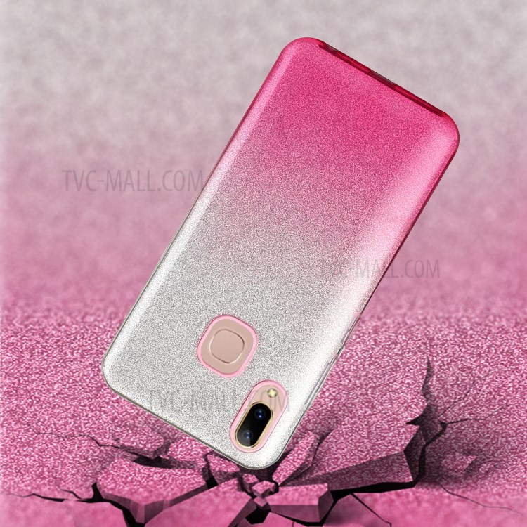 Gradient Color Glittery Powder PC+TPU Combo Case for Vivo Y91/Y93/Y95 - Pink-3