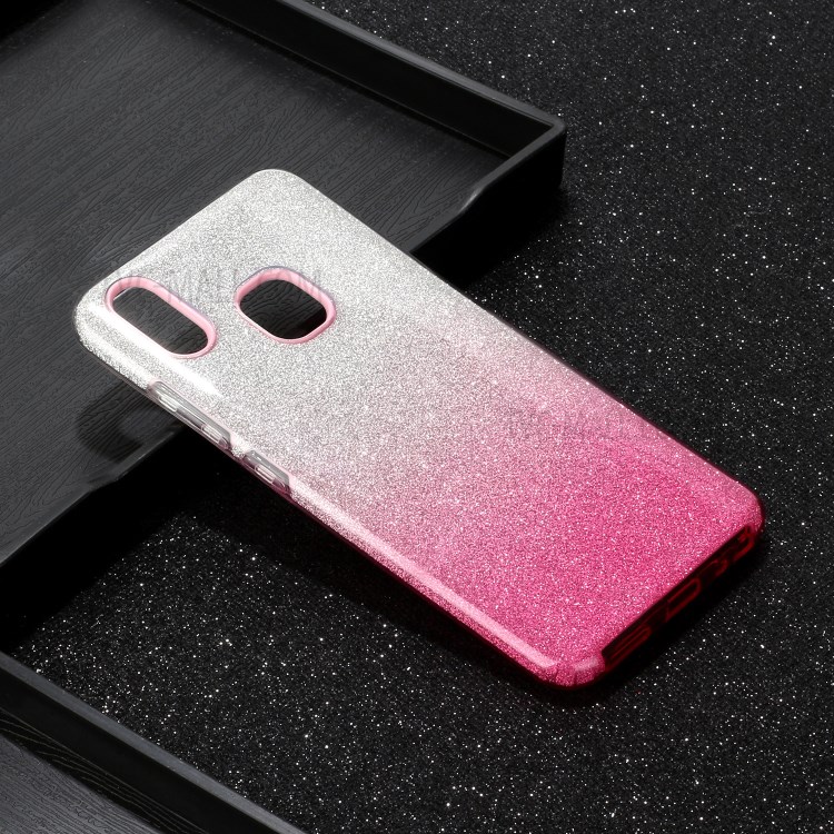 Gradient Color Glittery Powder PC+TPU Combo Case for Vivo Y91/Y93/Y95 - Pink-4