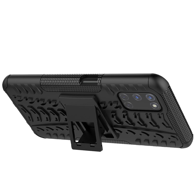 Cool Tyre Protection PC + TPU Hybrid Shell with Kickstand Cover for OPPO A52 - Black-4