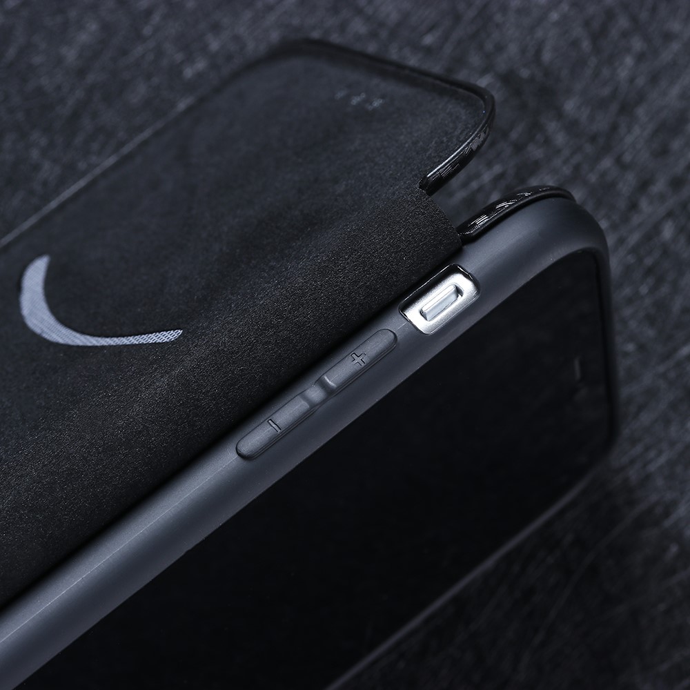 Carbon Fiber Skin Auto-absorbed Leather Cover for Oppo A92/A72/A52 - Black-17