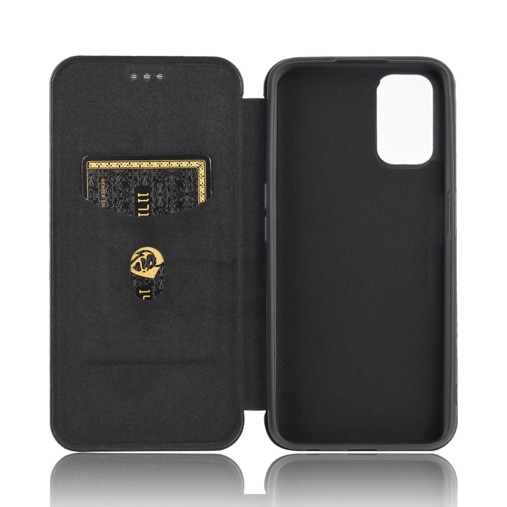 Carbon Fiber Skin Auto-absorbed Leather Cover for Oppo A92/A72/A52 - Black-4
