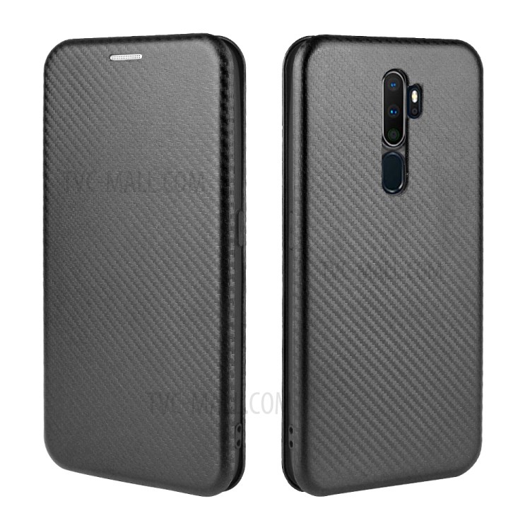 Carbon Fiber Skin Leather Auto-absorbed Case for Oppo A5 (2020)/A9 (2020)/A11x/A11 - Black-2