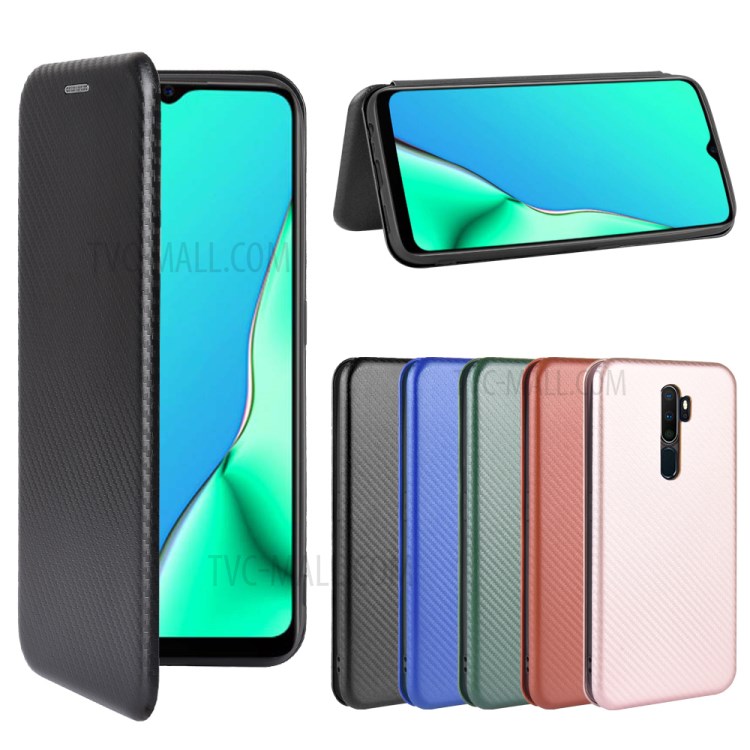 Carbon Fiber Skin Leather Auto-absorbed Case for Oppo A5 (2020)/A9 (2020)/A11x/A11 - Black-21