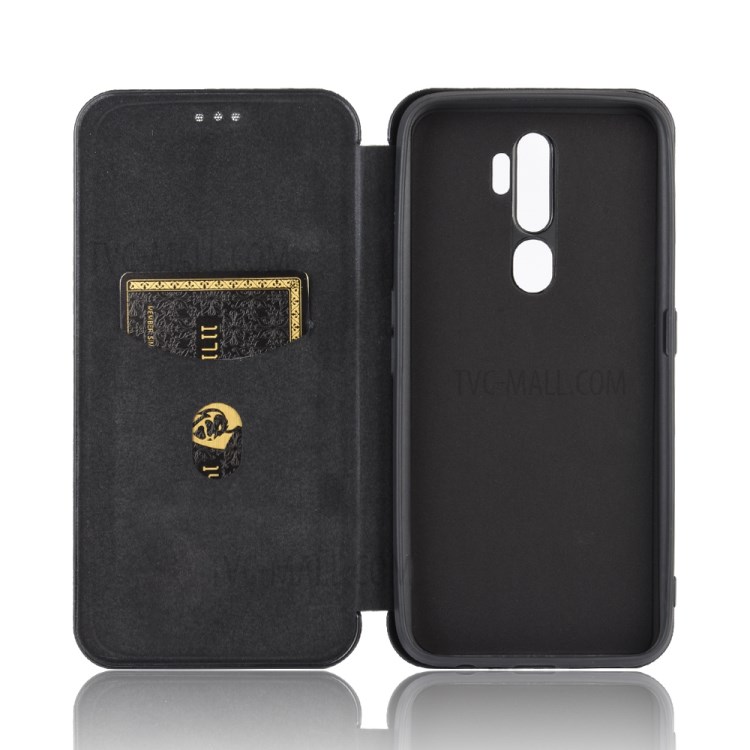 Carbon Fiber Skin Leather Auto-absorbed Case for Oppo A5 (2020)/A9 (2020)/A11x/A11 - Black-4
