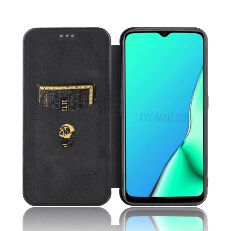Carbon Fiber Skin Leather Auto-absorbed Case for Oppo A5 (2020)/A9 (2020)/A11x/A11 - Black-5