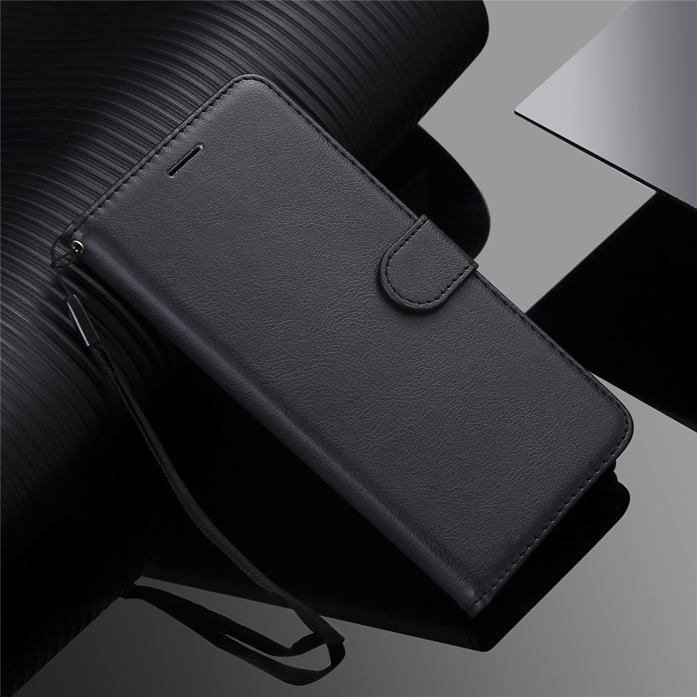 Solid Color Wallet Stand Leather Shell with Strap for Oppo Reno3 Pro 5G / Find X2 Neo (Overseas Version) - Black-11