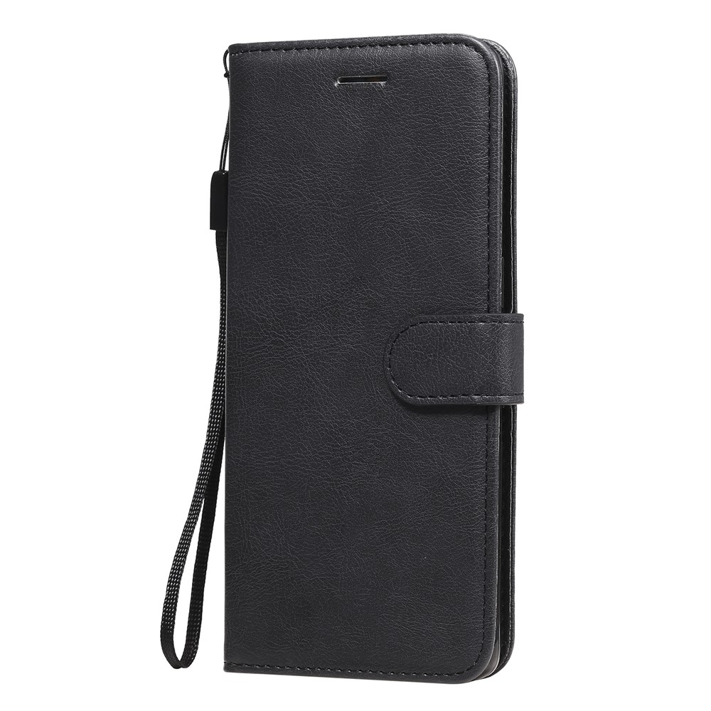 Solid Color Wallet Stand Leather Shell with Strap for Oppo Reno3 Pro 5G / Find X2 Neo (Overseas Version) - Black-2