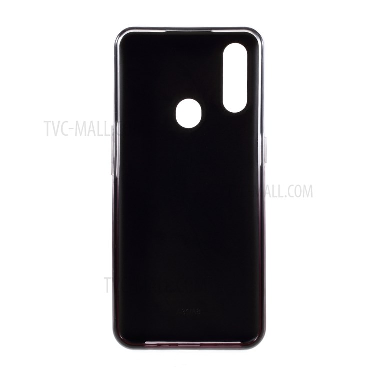 Gradient Color 3 in 1 Glittery Powder Paper+PC+TPU Combo Cover for Oppo A8/A31 (2020) - Black-3