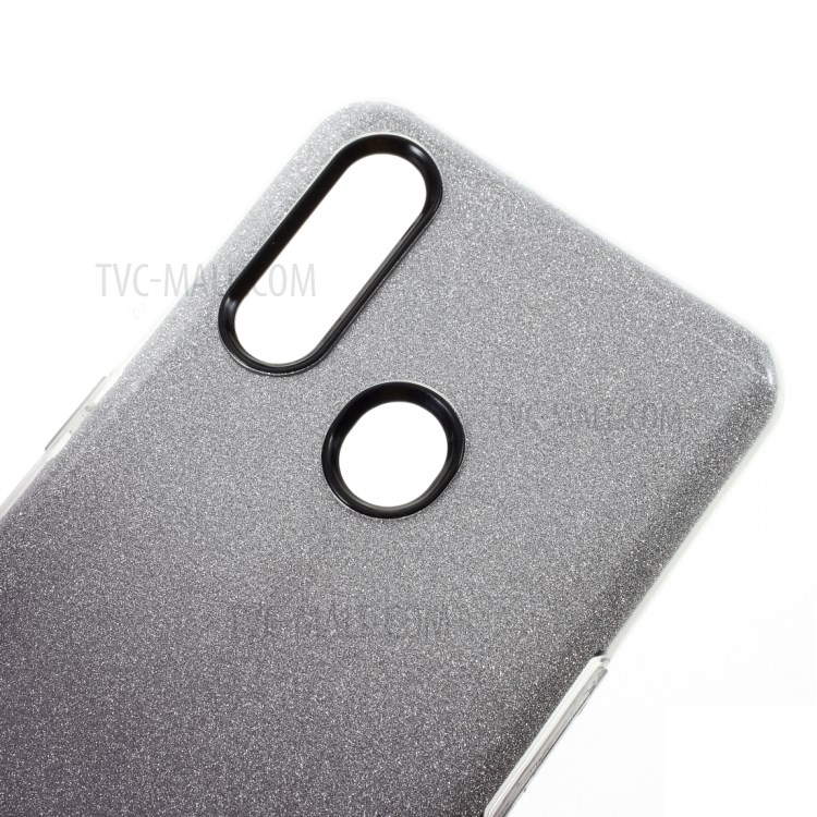Gradient Color 3 in 1 Glittery Powder Paper+PC+TPU Combo Cover for Oppo A8/A31 (2020) - Black-6