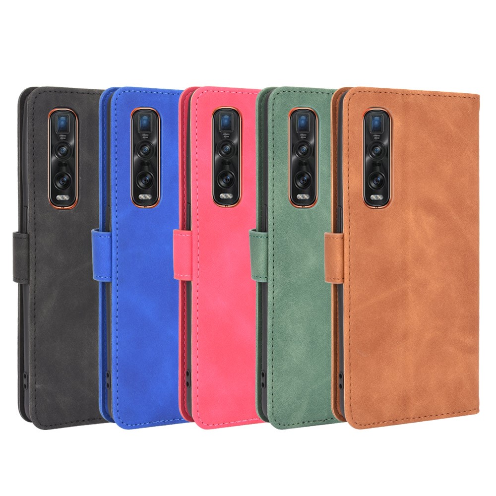 Skin-touch PU Leather Wallet Cell Phone Case for Oppo Find X2 Pro - Black-7