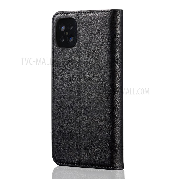 Crazy Horse Texture Retro Auto-absorbed Leather Phone Cover for OPPO A92s - Black-3